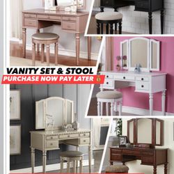 Vanity Desk , Mirror, Stool $299.99