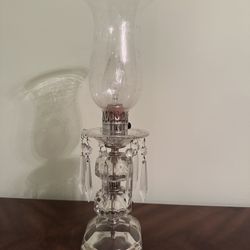 Vintage Hurricane Table Lamp With Hanging Crystals 2 Available $75/ea