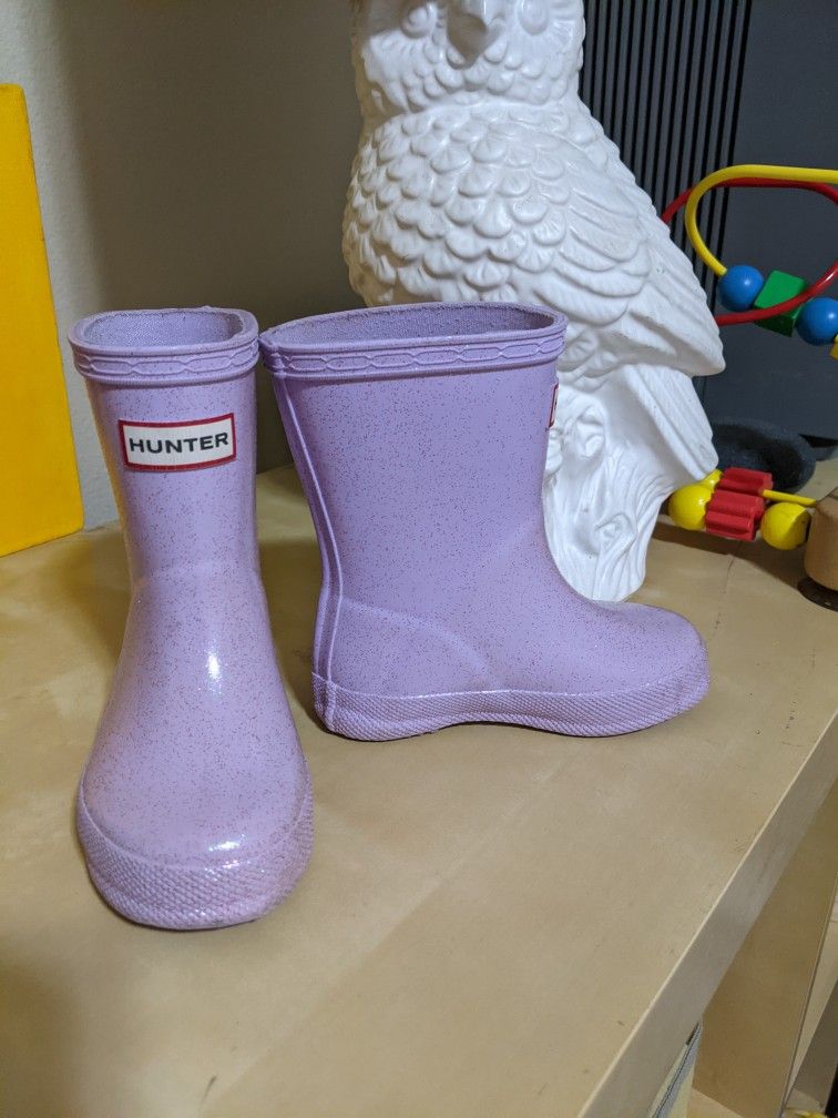 Sparkly Purple Rain Boots (Hunter) Size 6 US Toddler