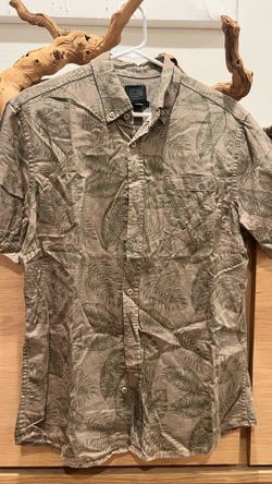 Green Palm Leaves Button Down Men’s Medium