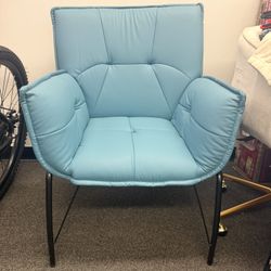 Office chair blue leather faux 