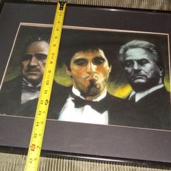 Framed And Matted Most Powerfull 3 Mob Leaders Collector Piece 