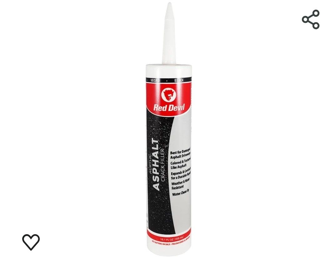 Red Devil 0637 Acrylic Asphalt Crack Filler Sealant, 10.1 fl. oz. , Black, 1 Pack