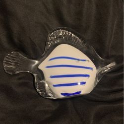 Blue & white glass fish