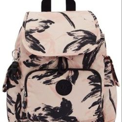 Cute! Super Light Floral Backpack Pink Black 33x27x19