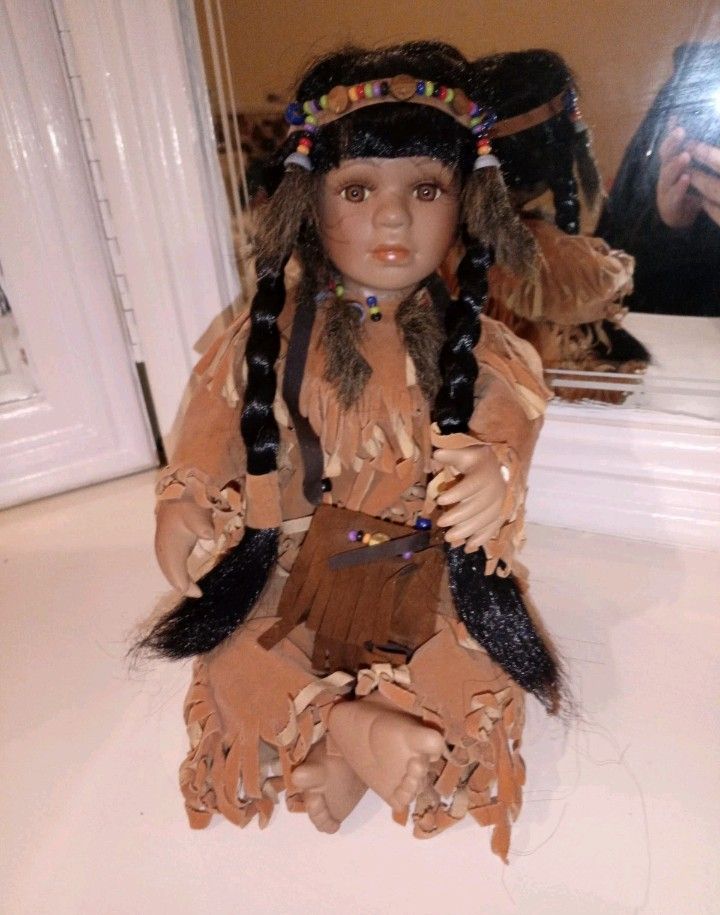 Native American Antique Porcelain Doll