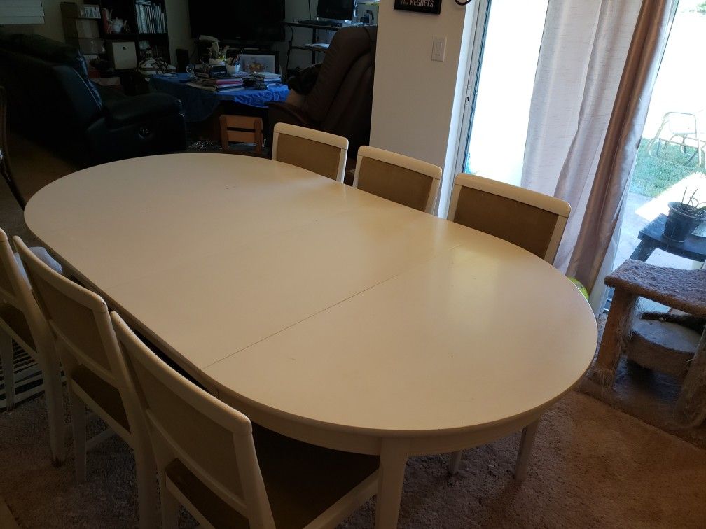 Fr SWEDEN: Ant 1980s DINING TABLE & Chairs