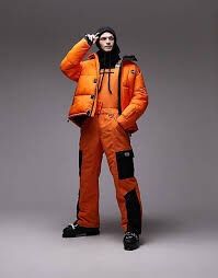 Brand New Orange Snow Puffer Jacket and Straight Leg Ski Overalls Bundle - Stay Warm in Style!"