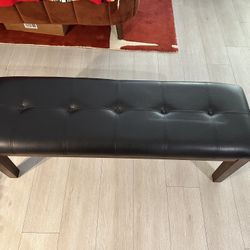 Leather Wood Bench