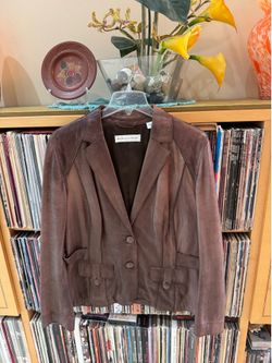 PRICE DROP: DANA BUCHMAN, 12, lined, BROWN LAMBSKIN LEATHER JKT (can pair w/10P)