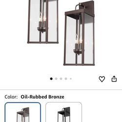 Outdoor Wall Sconce Lights, 20 Inch Tall Transitional Exterior Wall Lighting with Clear Glass, Modern Bronze Carriage Lantern Lamps Outside for Front 