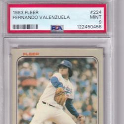 Fernando Valenzuela 1983 fleer ,PSA 9 