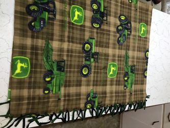 Handcrafted John Deere fleece blanket 3’ x 6’