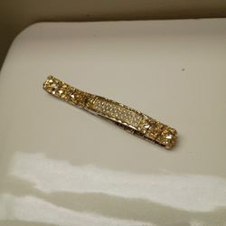 14k Gold Mens Nugget Bracelet With VVS1 CZ Stones 