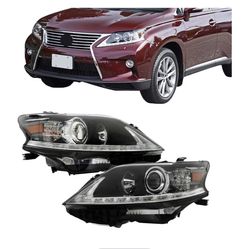 Headlights Assembly Replacement for 2013-2015 Lexus RX350 RX450h Headlights HID Halogen w/DRL w/o AFS Set Driver and Passenger Side