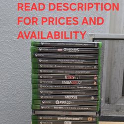 XBOX ONE GAMES, FIRM PRICE, GOOD CONDITION, READ DESCRIPTION FOR PRICES AND AVAILABILITY
