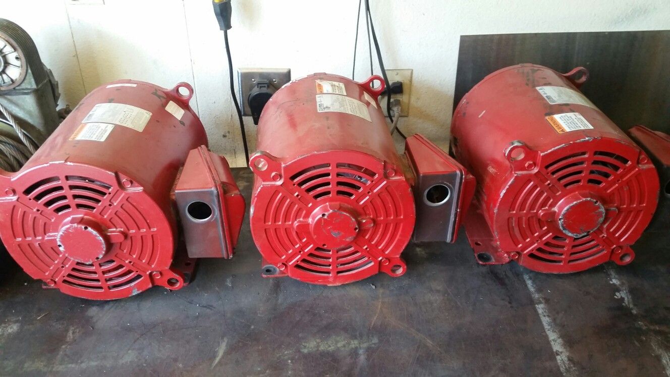 Three WEG 3phase 7.5hp electric motors