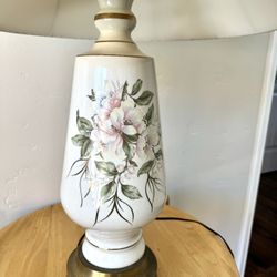 Porcelain Floral Embossed Lamp, Vintage, Cottage Core, Boho 