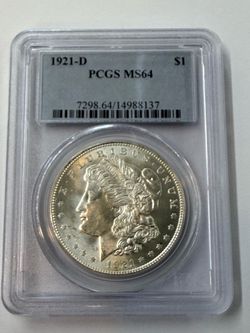 1921-D Morgan Silver Dollar MS64