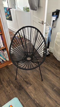 Black Acapulco Woven Cord Egg Chair