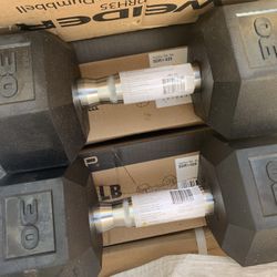 BRAND NEW 30lbs Rubber Hex Dumbbells