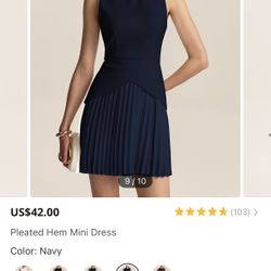Pleated Mini Dress