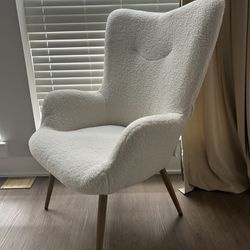 Boucle Fabric Accent Chair (Ivory)