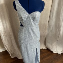 One Shoulder Cut Out Maxi Prom Evening Formal Gown