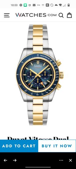 BRAND NEW DUXOT VITESSE DUAL TIME CHRONOGRAPH COBALT BLUE