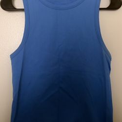 Blue Ribbed Tank Top