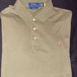 Polo Ralph Lauren Green Collar Shirt - Size M 