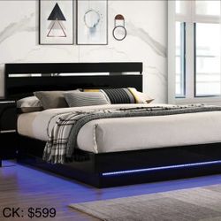 Cal King Bed Frame With Led Lights