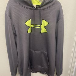 Under Armour Men’s Gray And Green Logo Hoodie, 2XL