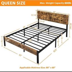Bed Frame + Mattress + Comforter 