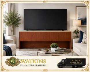 📺 Elegant Mahogany Hutch TV Stand / Media Console – 72” Wide – Delivery Available 🚚