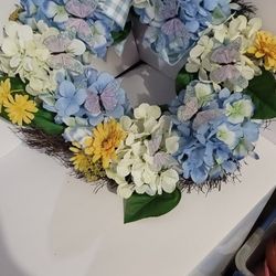 Hydrangea & Butterfly Wreath 