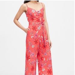 Brand new woman’s Banana Republic brand Orange floral cropped jumpsuit up for sale 