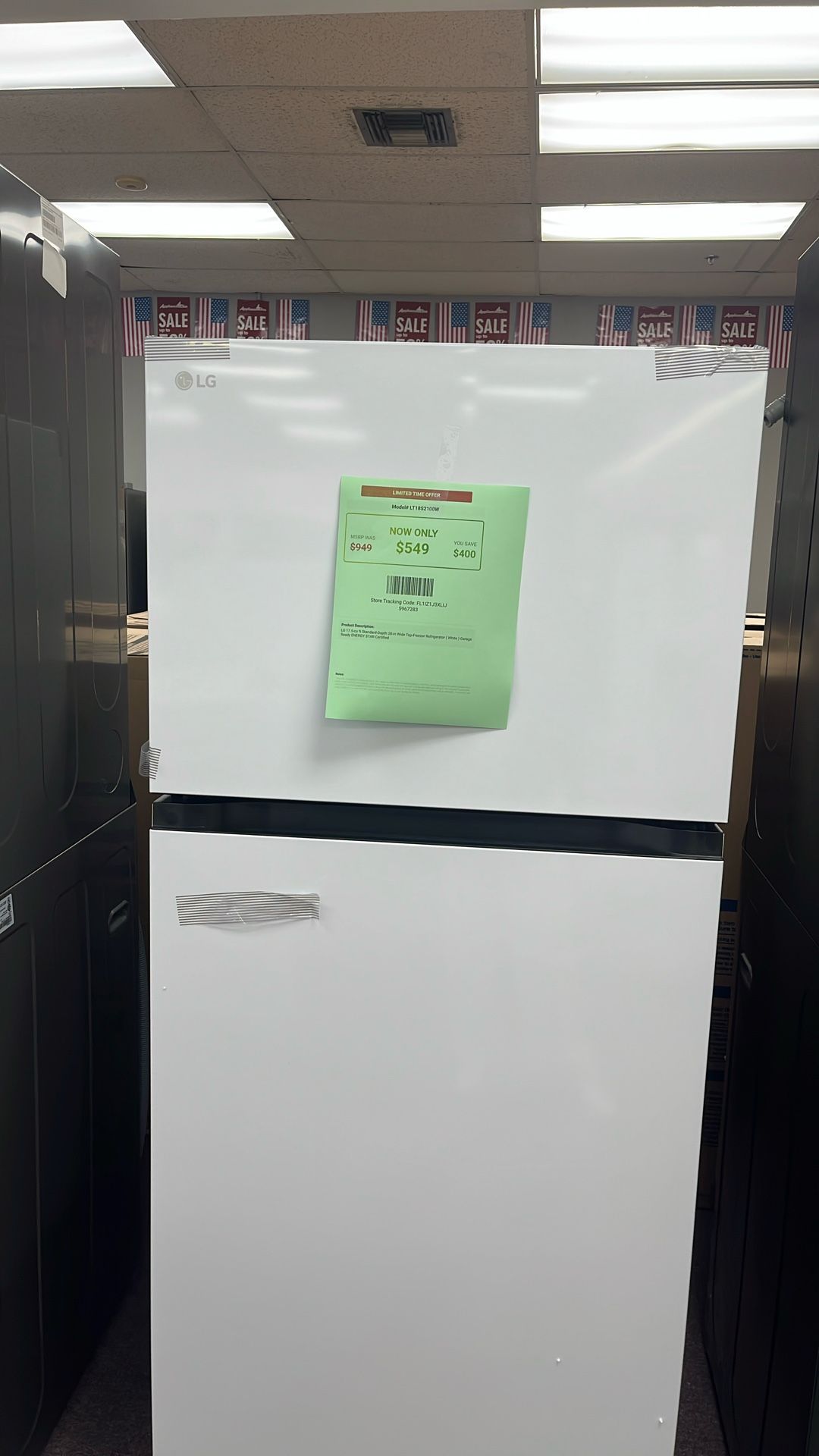 Refrigerator 28” In White New 1 Year Warranty 