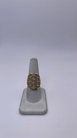 18k gold tone filigree ring