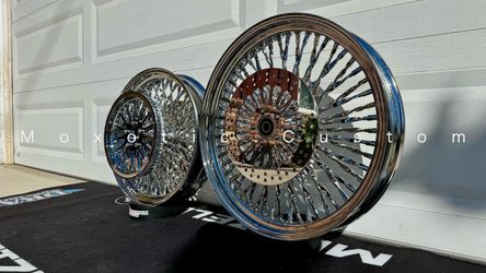Harley-Davidson Twisted Fat Spoke Wheel Set - FULL CHROME with Rotors