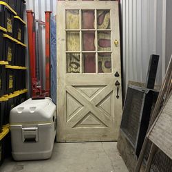 Antique door hardwood door 6 foot 7” x 3’ Elgin locks GIF