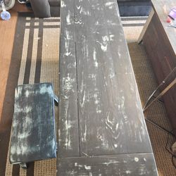 Cool Table Wood Stained Table And Stool
