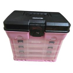 Pink Tool Box – Durable Tackle Box Organizer with 4 Compartments for Hardware