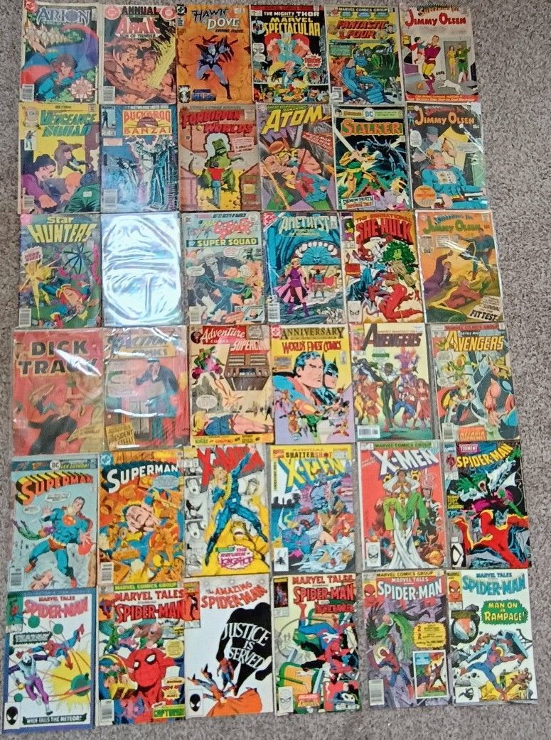 36 Vintage Marvel DC comics books collection selling entire lot pick up today see our other great vintage art antiques jewelry sports fishing lures fu