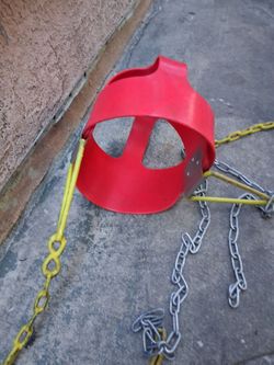 Red Toddler Baby Bucket Swing with Chains