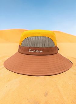 Sun Shade Outdoor Hat Summer Sun Protection Wide Brim Ponytail Hole. Adjustable.