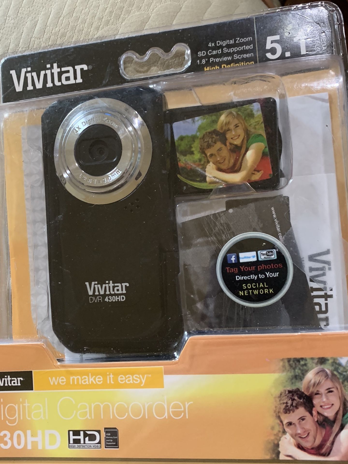 Vivitar 5.1 Digital Camcorder. 430 HD. Brand New In Box