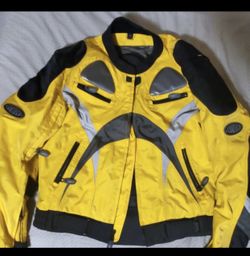 CORTECH GX by Tour Master yellow motorcycle padded jacket Men's large 44 nylon padded dirt bike armor