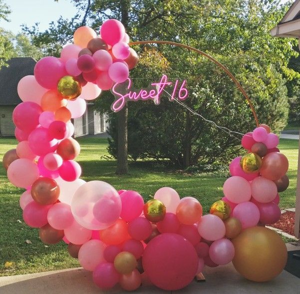 Balloons Garland And Round Arch Frame