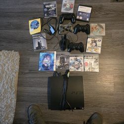 PlayStation 3 PS3 Console Bundle w/ 4 Controllers & Games NCAA 14